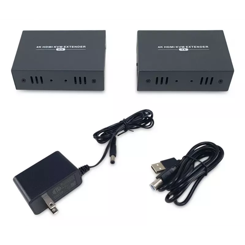 Kit de extensión AV (transmisor y receptor) LEVELONE HVE-8111, 3840x2160, Cat6, USB-A/USB-B, DC 12V (2 uds.)