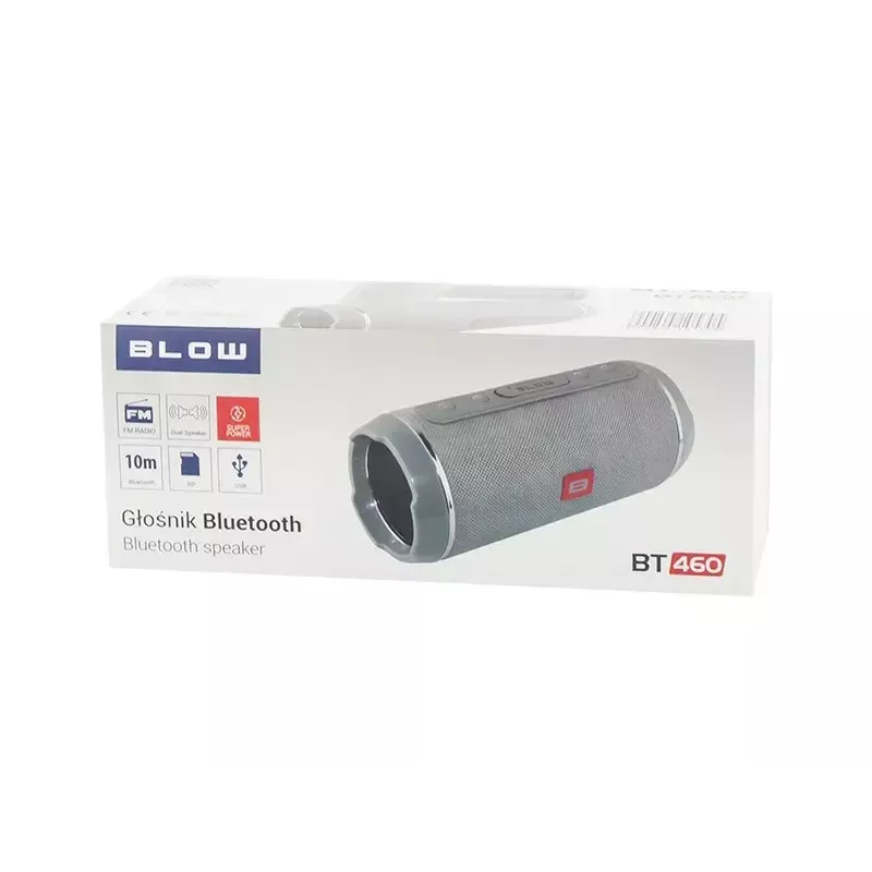 Altavoz portátil Mono BLOW BT-460 gris — 5 W RMS, batería de 2000 mAh, Bluetooth 4.0, MicroSD, FM, AUX