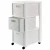 Estantería rotho Country armario estante de plástico con 3 cajones, blanco, 71,2×32,5×37,5 cm, tecnopolímero, ruedas