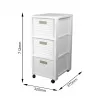Estantería rotho Country armario estante de plástico con 3 cajones, blanco, 71,2×32,5×37,5 cm, tecnopolímero, ruedas