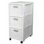 Estantería rotho Country armario estante de plástico con 3 cajones, blanco, 71,2×32,5×37,5 cm, tecnopolímero, ruedas