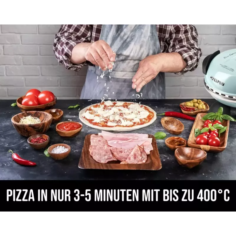 G3 Ferrari Delizia G1000613 PizzaOven Express horno para pizza, 1200 W, para pizzas Ø 31 cm, azul claro