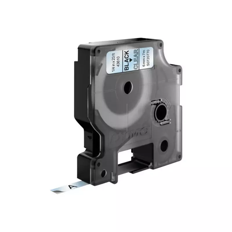 Etiquetas DYMO Authentic D1 | impresión negra sobre film transparente | 6 mm x 7 m | etiquetas autoadhesivas para impresoras de etiquetas LabelManager | fabricadas en Europa