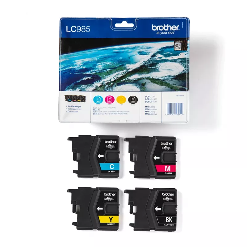 Brother LC985VALBPDR Cartucho de tinta 4 unidades original negro, cian, magenta, amarillo