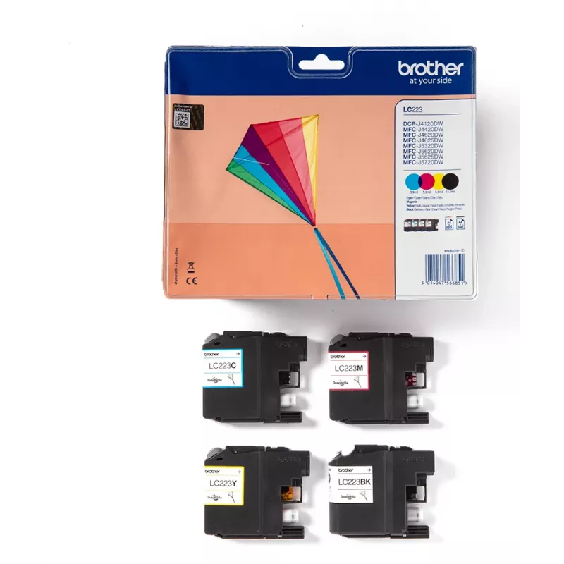 Brother LC223VALBPDR Cartucho de tinta 4 uds. original negro, cian, magenta, amarillo
