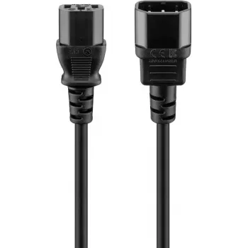 Cable alargador C13 conector hembra C14 conector macho 0,5 m negro Goobay