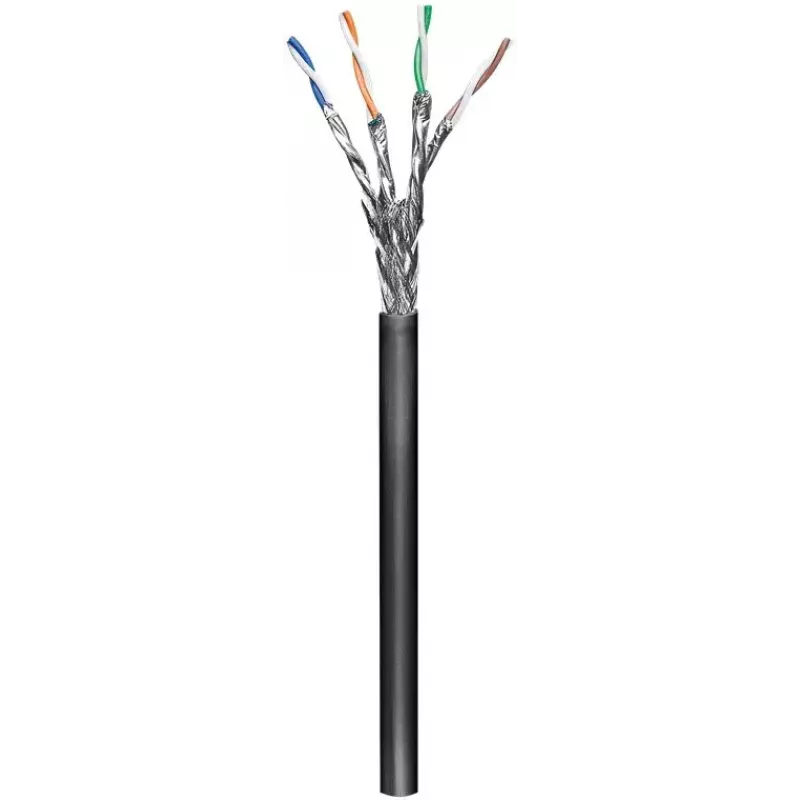 Cable de red Goobay CAT 6 exterior S/FTP 100 m negro