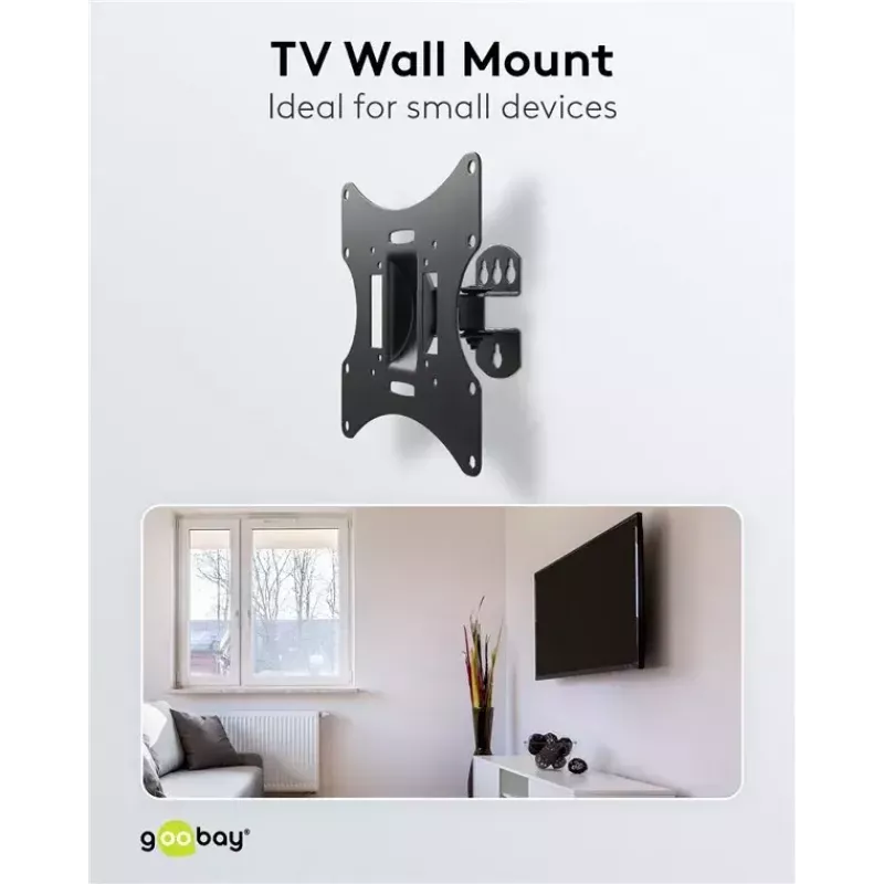 Goobay TV EasyFlex M Soporte de pared inclinable, negro (51893)