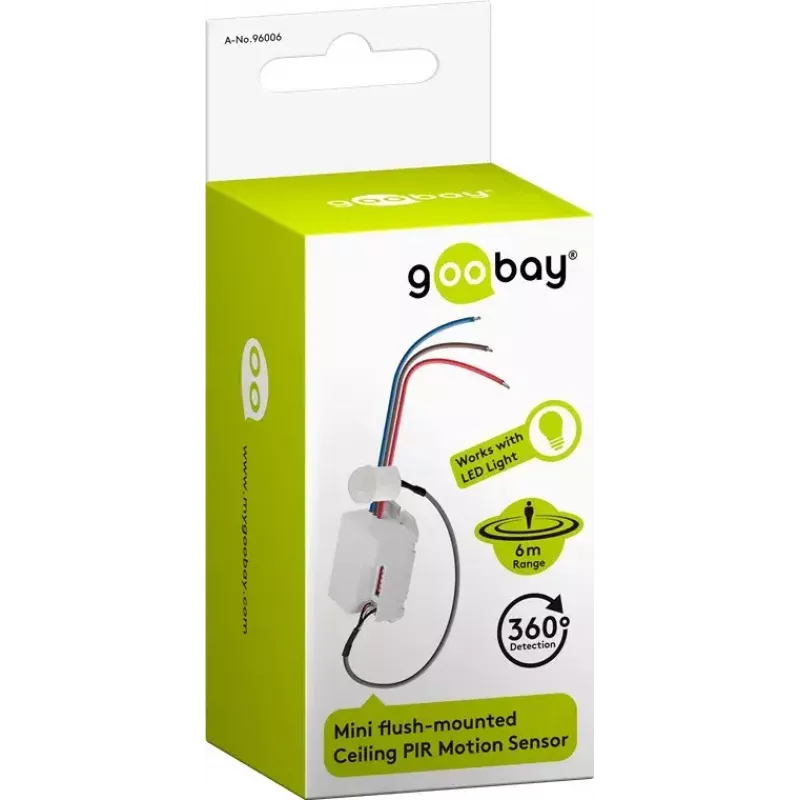 Sensor PIR blanco Goobay para montaje en techo detección 360° alcance 6 m interior
