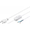 Cable Goobay con conector euro para montaje - con interruptor 1,5 m blanco
