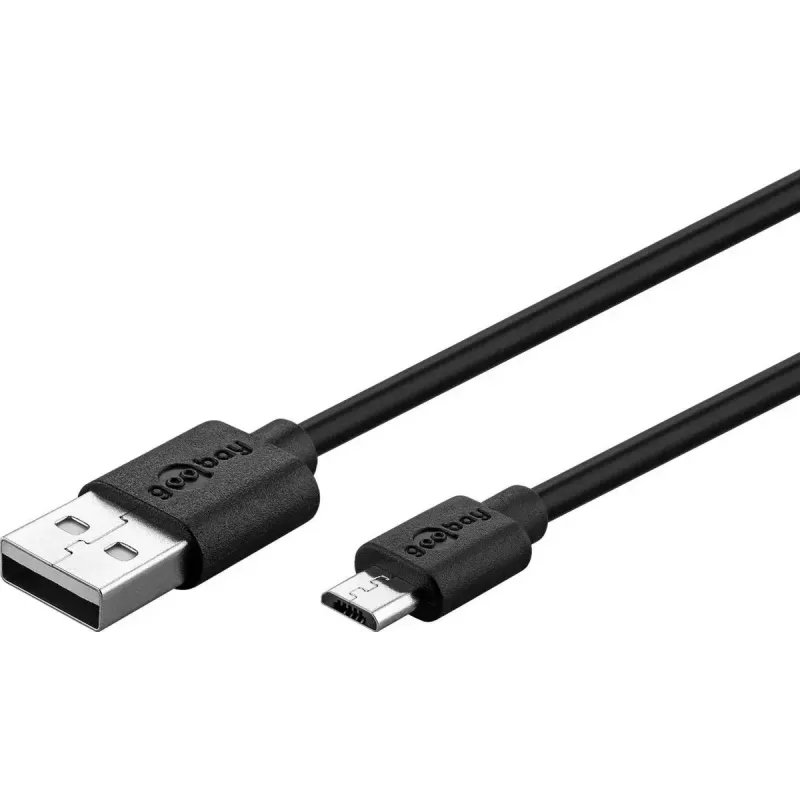 Cable de carga rápida y sincronización Goobay Micro-USB 1 m USB 2.0 negro