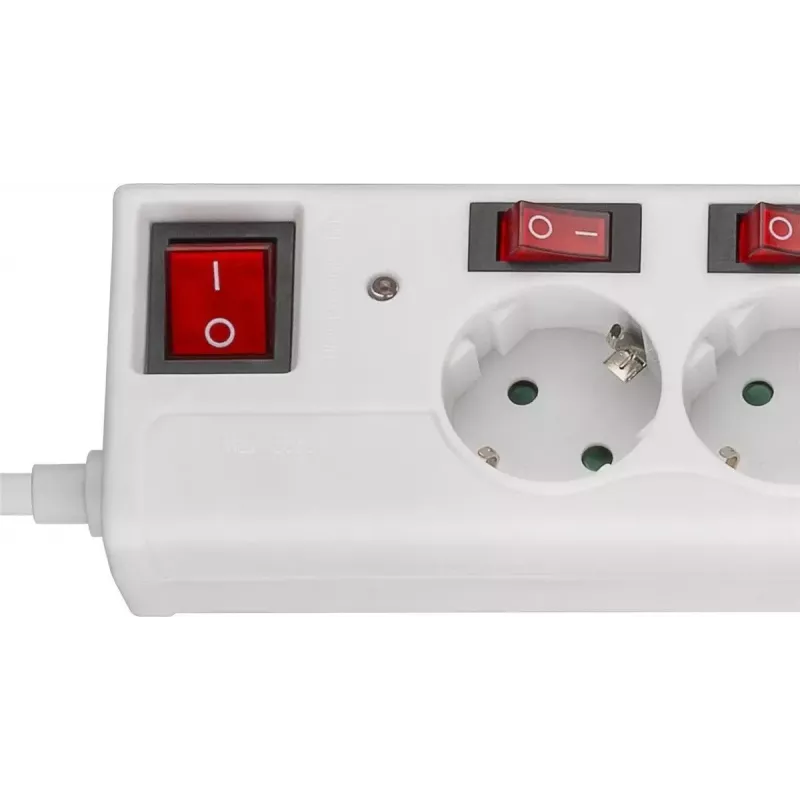 Regleta de enchufes Goobay de 6 tomas con protección contra sobretensiones e interruptor 1,5 m 6 salidas AC