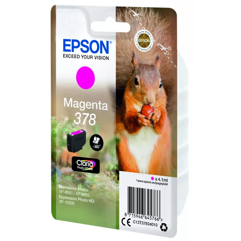 Cartucho Epson 378 magenta 360 páginas tinta C13T37834010