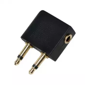 Adaptador de cable LOGILINK CA1089 — 2×3,5 mm a 1×3,5 mm, contactos dorados, negro