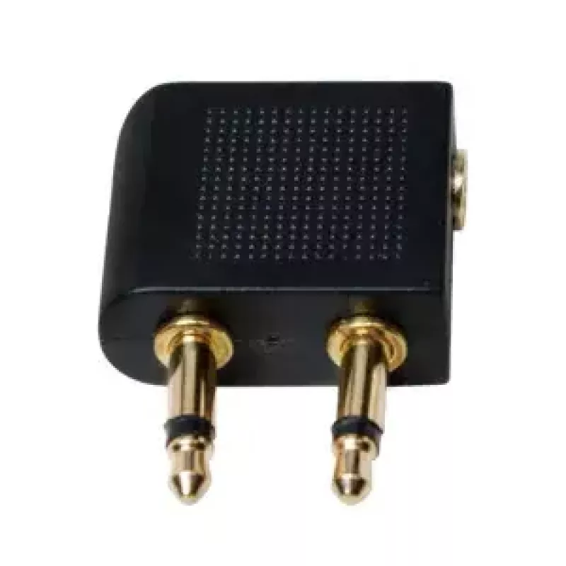 Adaptador de cable LOGILINK CA1089 — 2×3,5 mm a 1×3,5 mm, contactos dorados, negro
