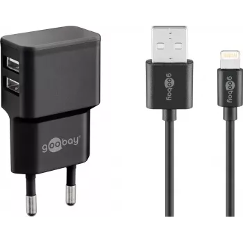 Set de cargador interior Goobay Dual Apple Lightning 44995