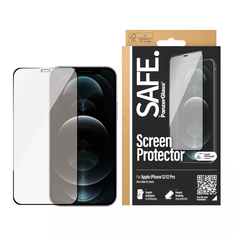 Protector de pantalla PanzerGlass SAFE. by ® iPhone 12 | 12 Pro | Edge-to-Edge