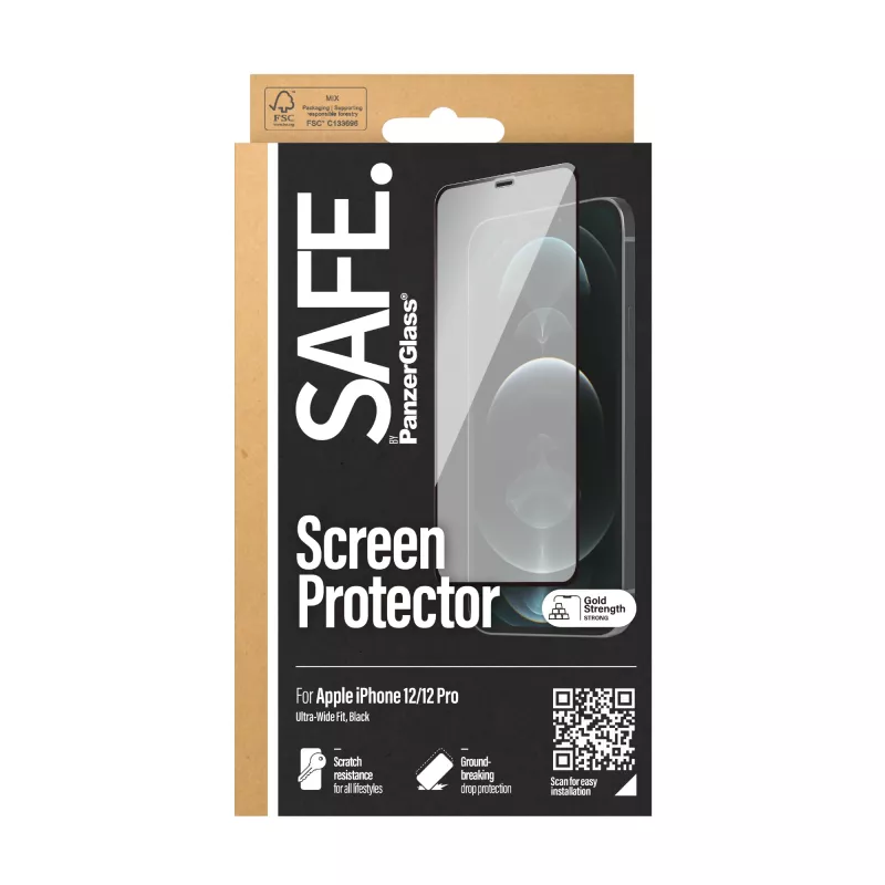 Protector de pantalla PanzerGlass SAFE. by ® iPhone 12 | 12 Pro | Edge-to-Edge
