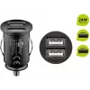 Adaptador de coche USB dual Goobay 24 W negro carga rápida protección contra sobrecorriente