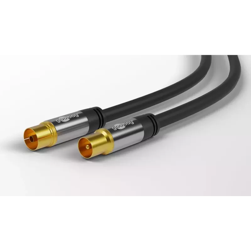 Cable coaxial Goobay 70378 3 m negro conector macho a conector hembra