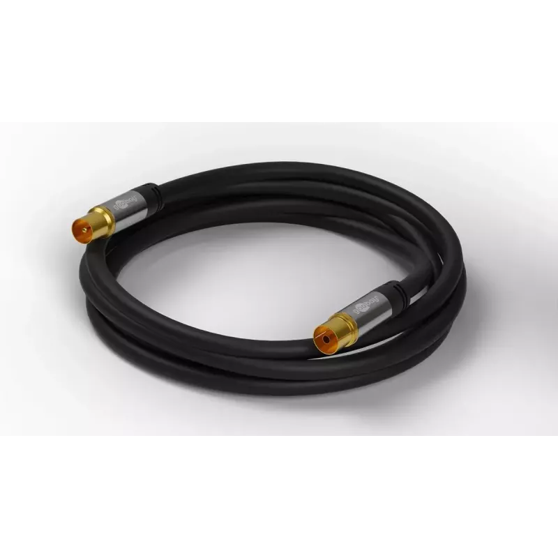 Cable coaxial Goobay 70378 3 m negro conector macho a conector hembra
