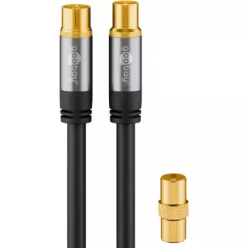 Cable coaxial Goobay 70378 3 m negro conector macho a conector hembra