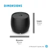 HP Altavoz Bluetooth Black 360, cable e inalámbrico, altavoz portátil mono, negro, cilíndrico, botones, universal