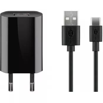 Set de cargador Goobay USB-C 5W con cable 1m negro