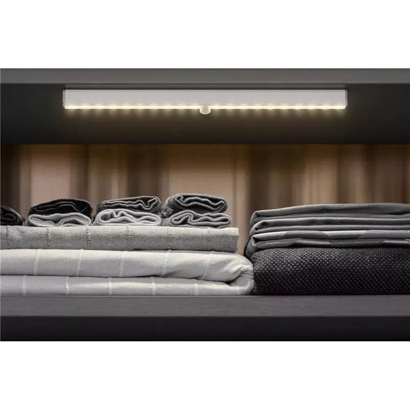 Lámpara LED de bajo armario Goobay con sensor de movimiento plateada 20 luces