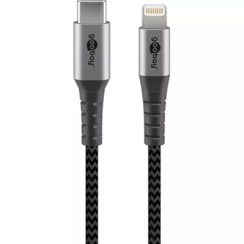 Cable Lightning Goobay 2m negro gris 60W 3A USB C