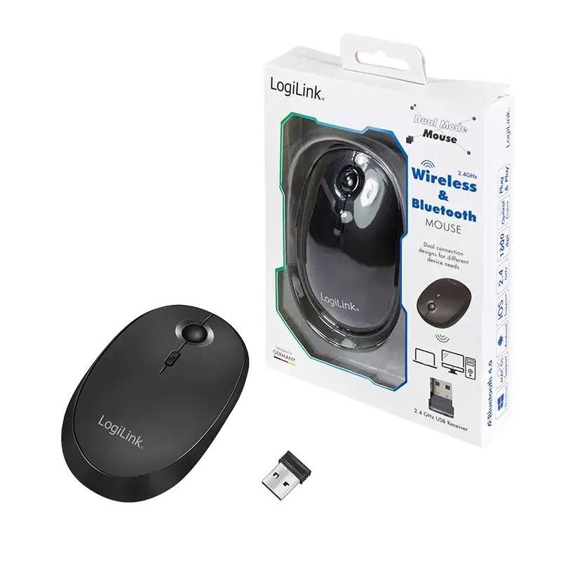 Ratón LogiLink ID0204 RF Wireless + Bluetooth