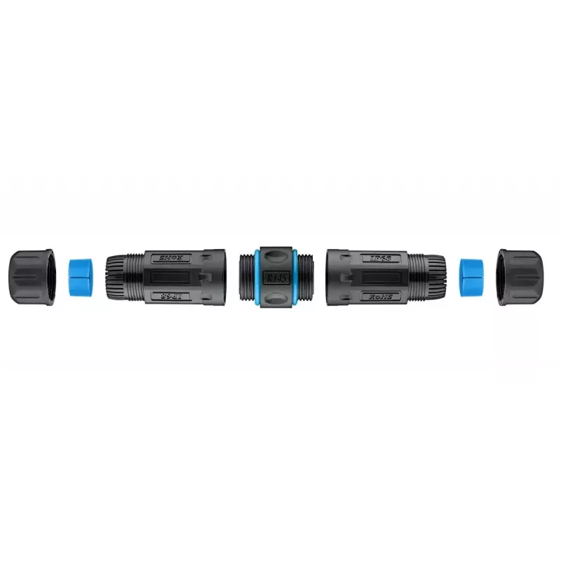 Goobay CAT 6A Acoplador de cable de conexión RJ45 para exterior IP68 Negro