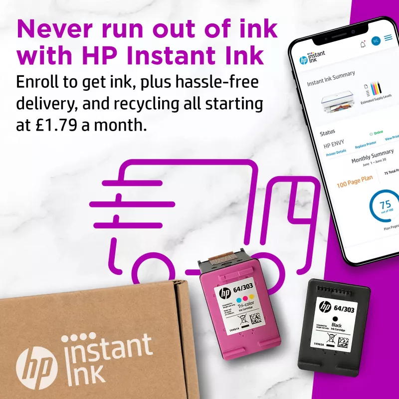 HP ENVY 6010e Impresora en color todo en uno inalámbrica, Instant Ink; Copiadora, escáner