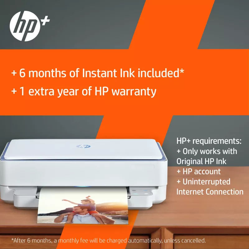 HP ENVY 6010e Impresora en color todo en uno inalámbrica, Instant Ink; Copiadora, escáner