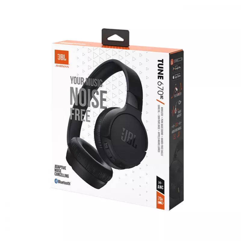 Auriculares JBL Tune 670 NC con cable e inalámbricos diadema llamadas/música USB Type-C Bluetooth negros