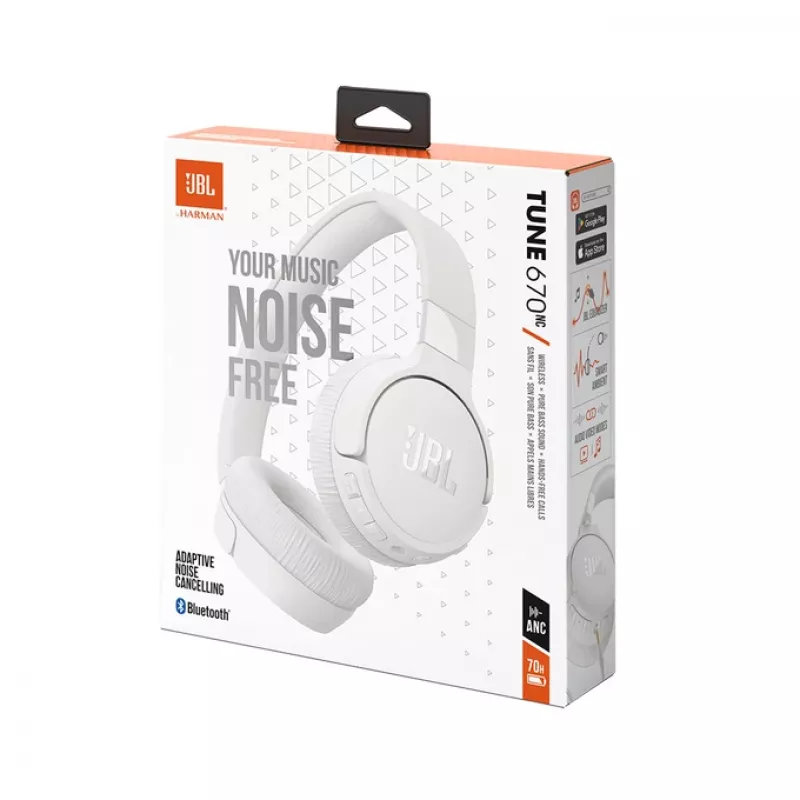Auriculares JBL Tune 670 NC con cable e inalámbricos diadema llamadas/música USB Type-C Bluetooth blancos