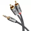 Cable de audio WENTRONIC Goobay 65290 — jack 3,5 mm a 2×RCA macho, 5 m, cobre, dorado, apantallado magnéticamente