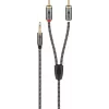 Cable de audio WENTRONIC Goobay 65290 — jack 3,5 mm a 2×RCA macho, 5 m, cobre, dorado, apantallado magnéticamente
