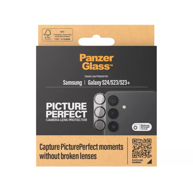 Protector de objetivo de cámara PanzerGlass Samsung Galaxy S24 S23 S23 Plus resistente a arañazos e impactos