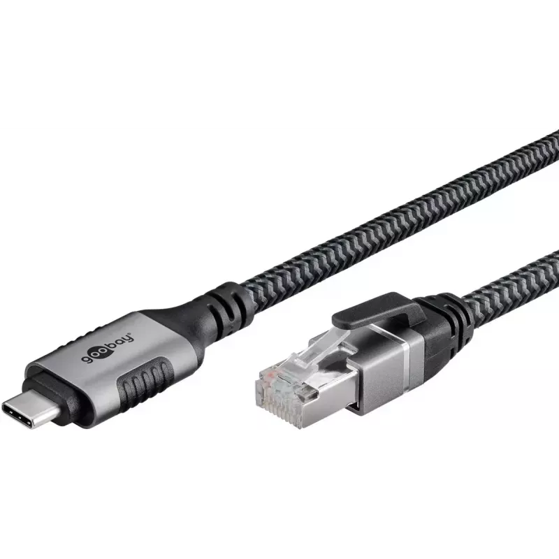 Adaptador Goobay USB-C a RJ-45 10m negro plata