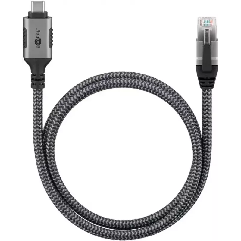 Adaptador Goobay USB-C a RJ-45 10m negro plata