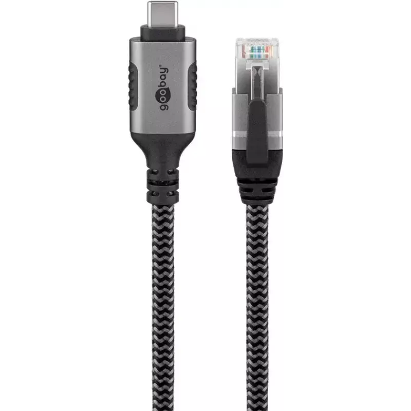 Adaptador Goobay USB-C a RJ-45 10m negro plata