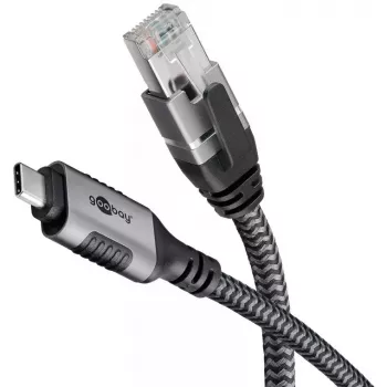 Adaptador Goobay USB-C a RJ-45 10m negro plata