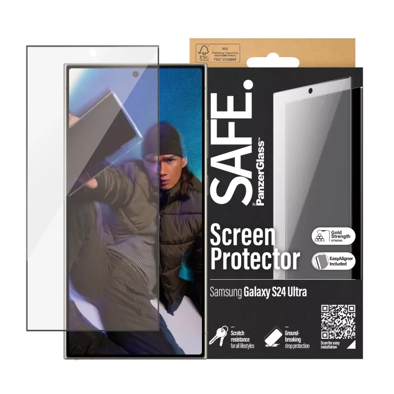 PanzerGlass SAFE. by ® protector de pantalla Samsung Galaxy S24 Ultra | Ultra-Wide Fit con EasyAligner