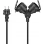 Goobay 65434 alargador de corriente 5 m 2 tomas AC para exteriores negro