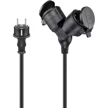 Alargador Goobay 65436 25m 2 tomas AC para exteriores negro