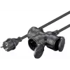 Alargador de corriente Goobay 65438 10m 3 tomas AC para exteriores negro