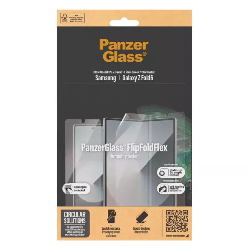 Lámina protectora de pantalla PanzerGlass Samsung Galaxy Z Fold6 resistente a arañazos e impactos