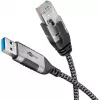 Adaptador de cable Goobay 74400 USB 3.0 Type-A RJ45 15 m negro plata