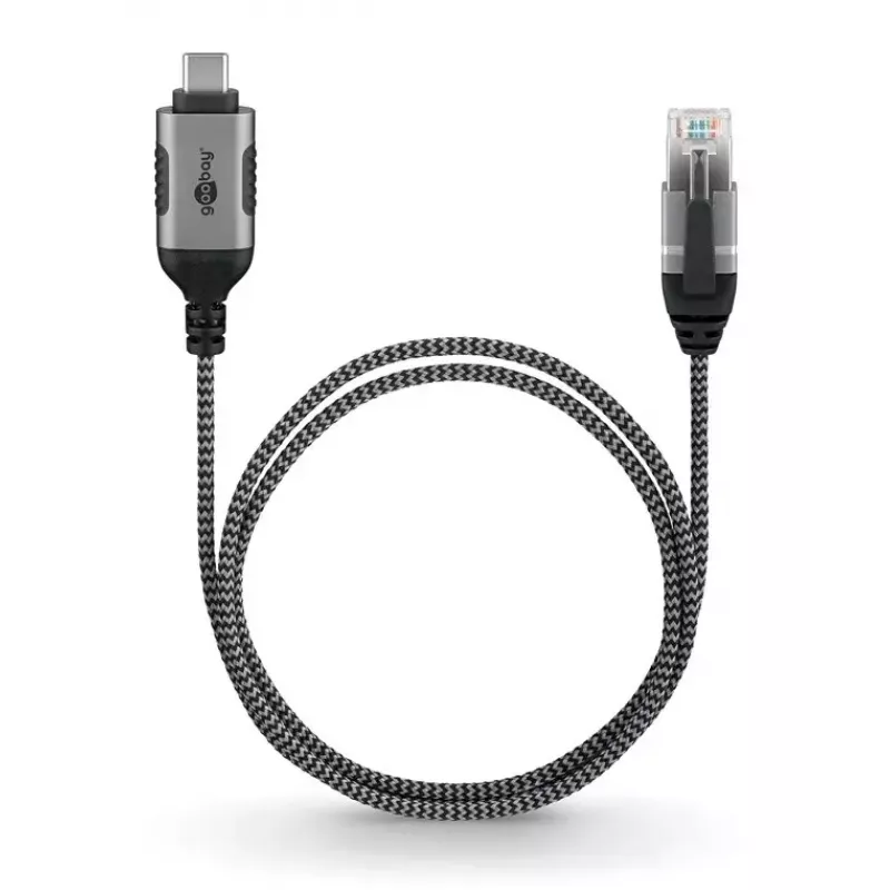 Goobay Cable Ethernet USB-C 3.1 a RJ45 Slim, 2 m, negro (74403)